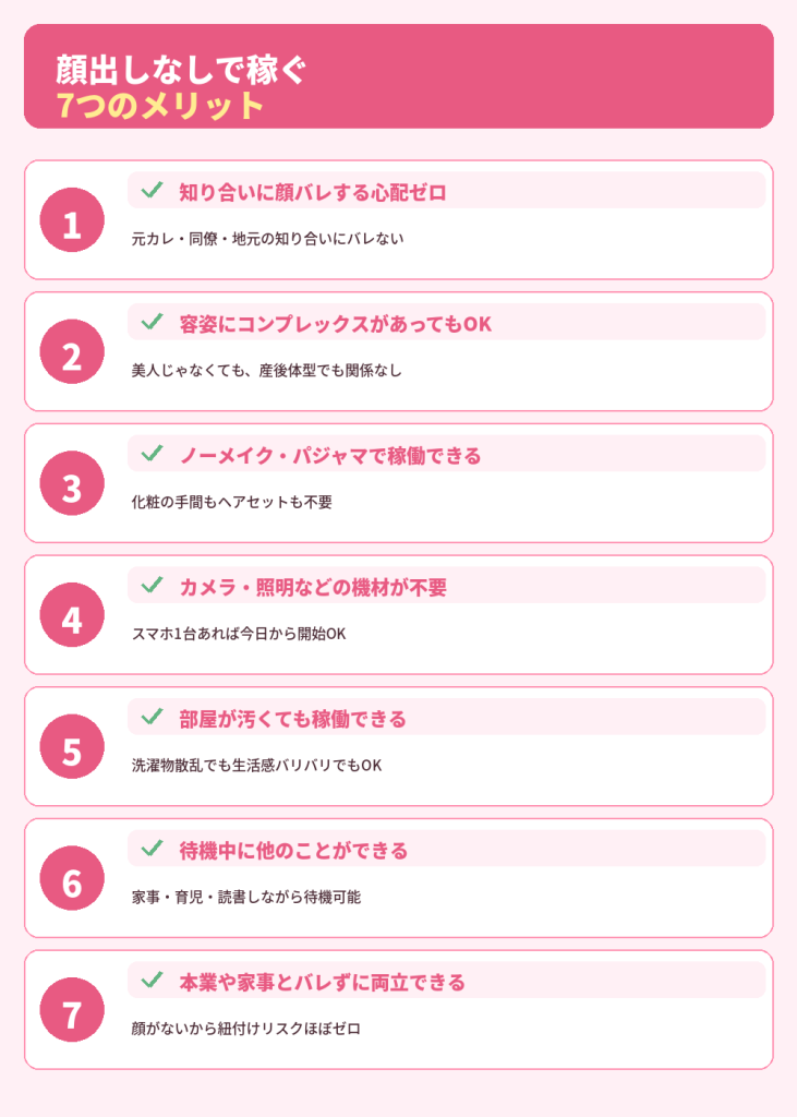 顔出しなしの7つのメリット