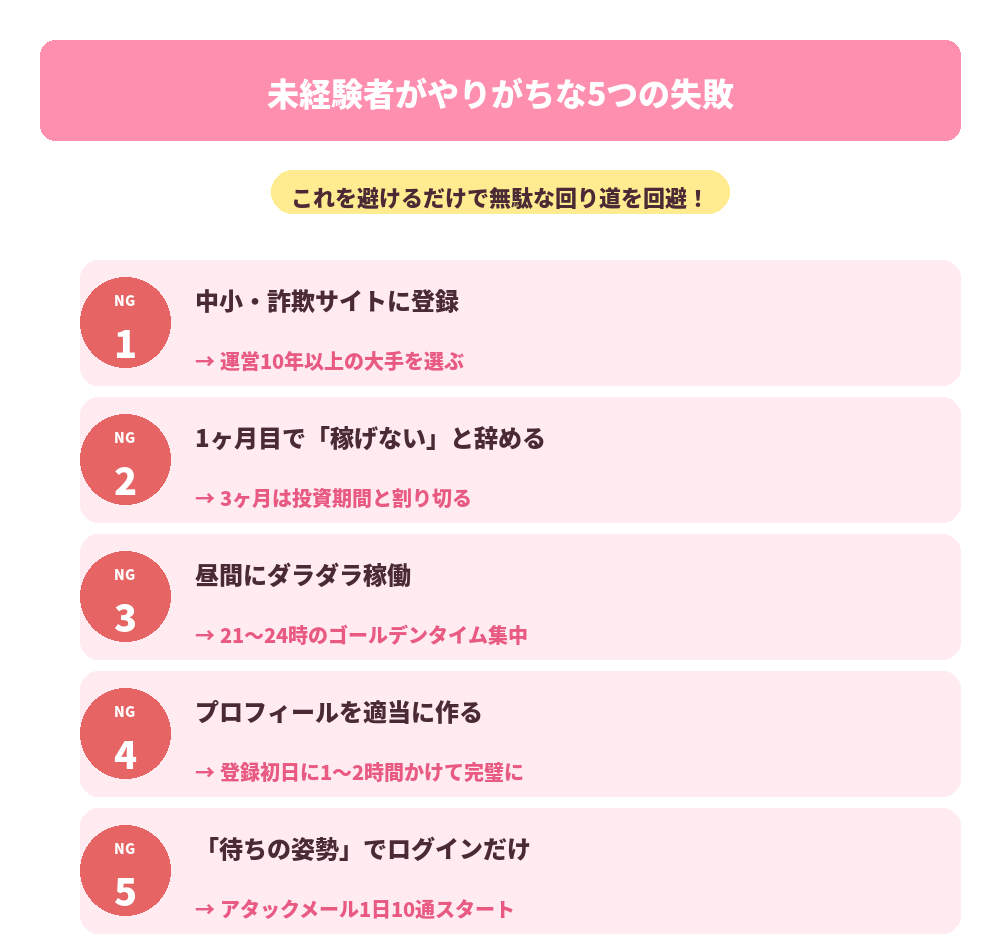未経験の5つの失敗