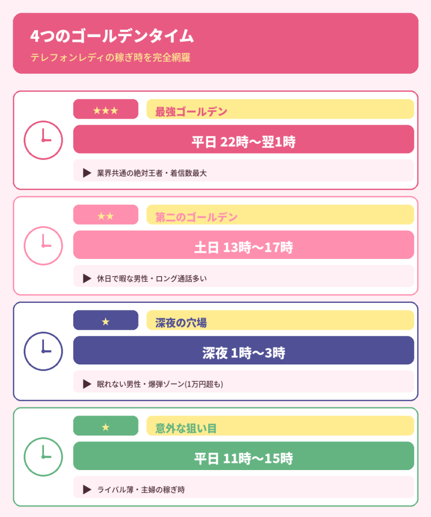 テレフォンレディの4つのゴールデンタイム