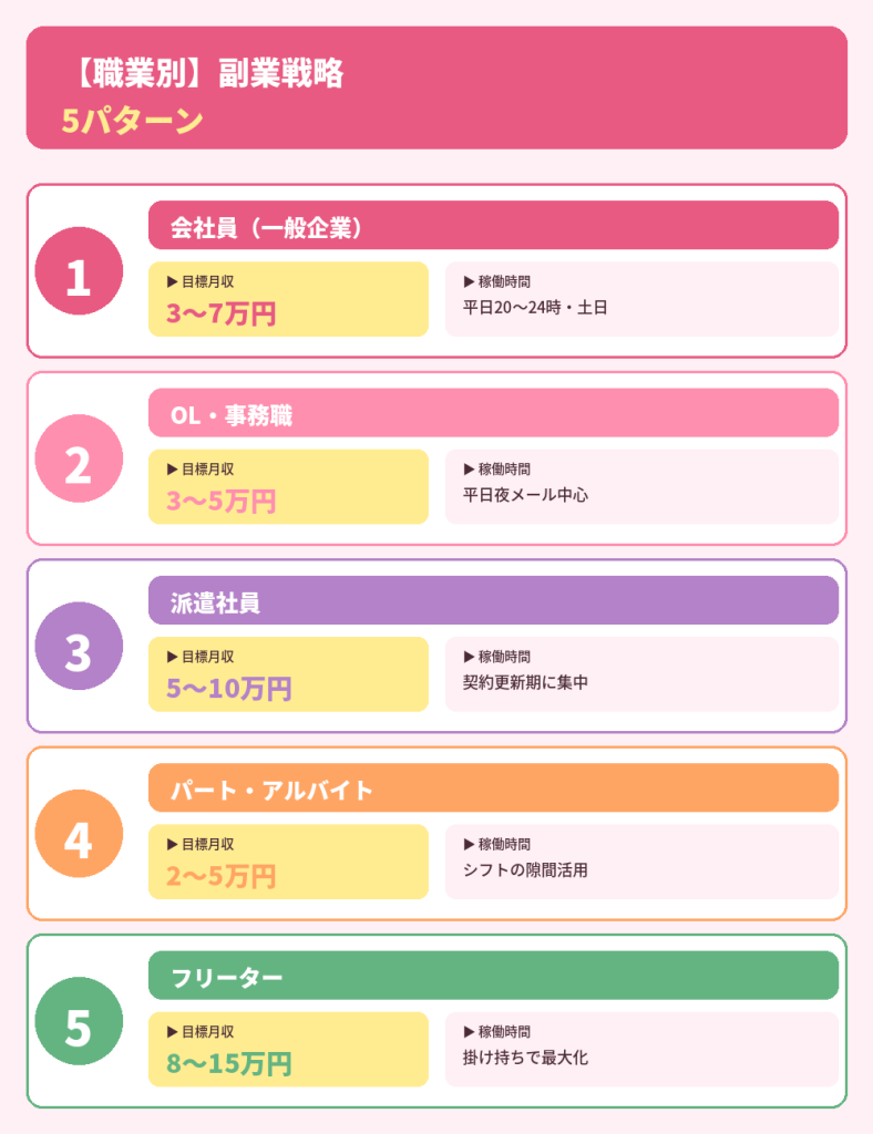 職業別副業戦略5パターン