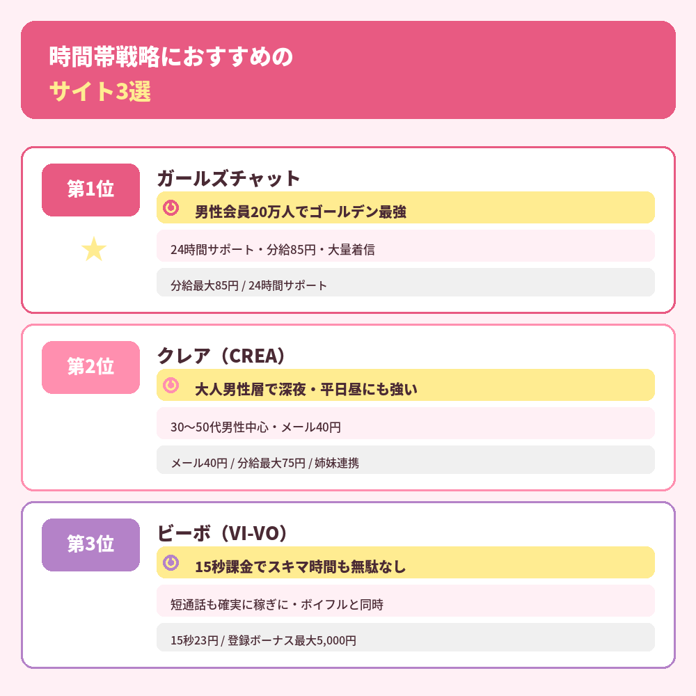 テレフォンレディの時間帯戦略に強いおすすめサイト3選